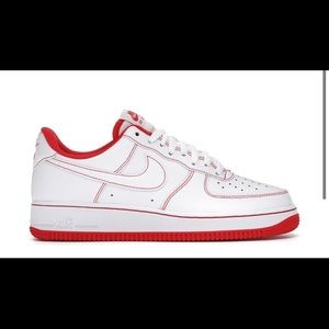 WOMENS RED AND WHITE AIR FORCE ONES